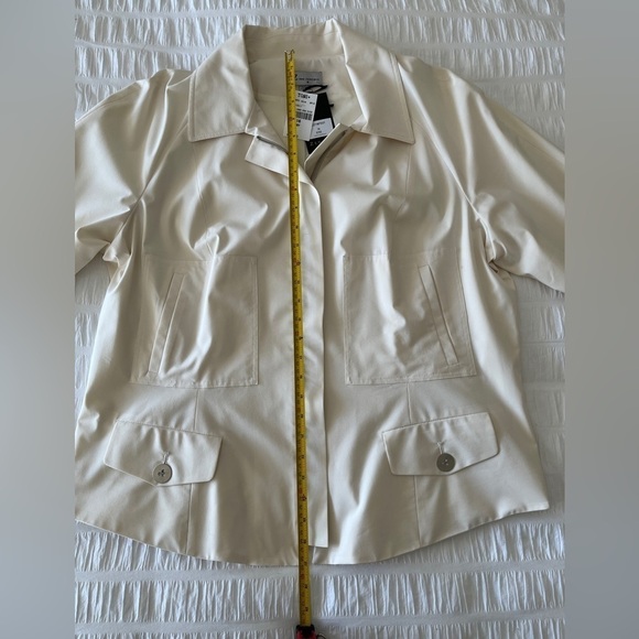 ZENOBIA Lightweight Lined Zip Front Jacket Made Canada Silk Blend Neutral Office - Picture 11 of 16